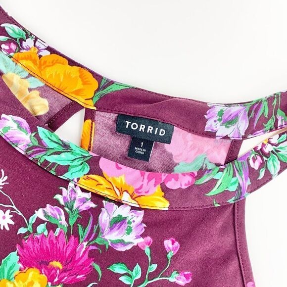 Torrid fall floral swing tank camisole top size 1 - Picture 2 of 9